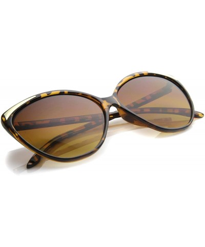 Oversized Women's Oversize Metal Accent Bold Cat Eye Sunglasses 61mm - Tortoise-gold / Amber - CP128VZ93DH $7.89