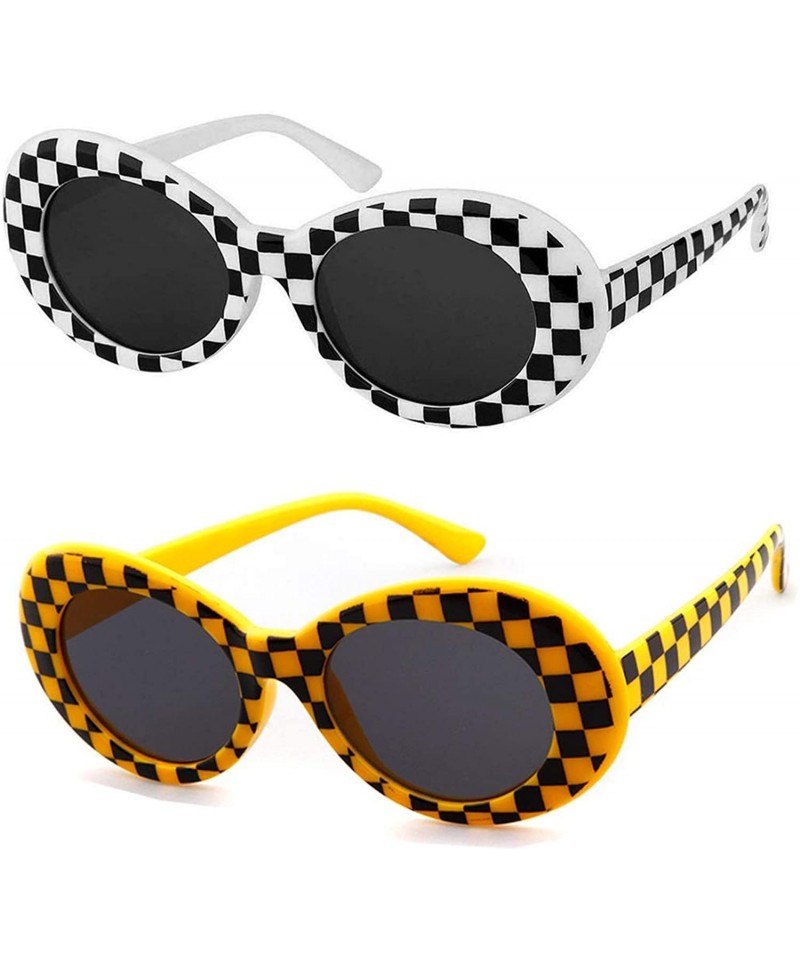 Goggle Authentic Clout Goggles Bold Oval Retro Mod Kurt Cobain Sunglasses Clout Round Lens - CU18O6AIG4X $13.40