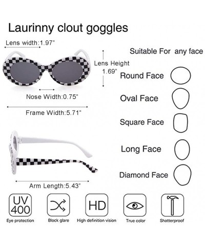 Goggle Authentic Clout Goggles Bold Oval Retro Mod Kurt Cobain Sunglasses Clout Round Lens - CU18O6AIG4X $13.40