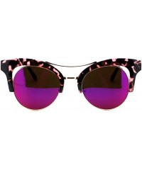 Butterfly Womens Cateye Butterfly Fashion Sunglasses Trending Flat Frame Mirror Lens - Pink Tort (Fuchsia Mirror) - CU188TYE6...