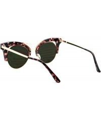 Butterfly Womens Cateye Butterfly Fashion Sunglasses Trending Flat Frame Mirror Lens - Pink Tort (Fuchsia Mirror) - CU188TYE6...