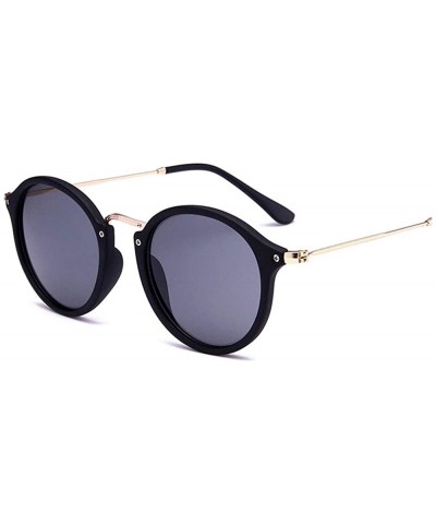 Goggle Round Sunglasses Retro - C1 Brightblack Grey - C418HQ2Q5NR $22.81