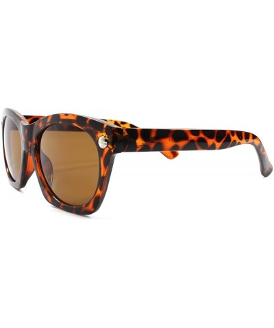 Oversized Vintage Retro Fashion 80s Mens Womens Large Oversized Square Sunglasses - Tortoise - C71896YXIKG $22.22