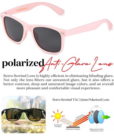 Rectangular Classic Polarized Sunglasses - Matte Light Pink - Smoke - CS1960T5NWW $22.13