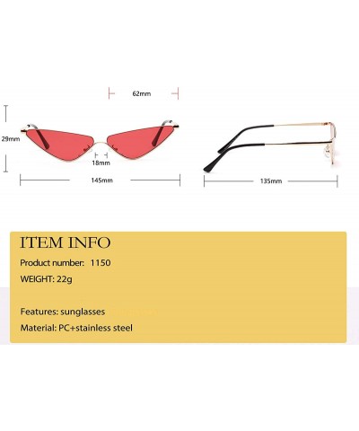 Rimless Classic Polarized Sunglasses Fashion with Red Gray Green Glasses Lens for Women - Green - CT18RWXD4LT $8.29