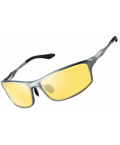 Round Night Driving Glasses HD Polarized Glasses Men's Fashion Women's Sunglasses Gift - Gray-silver 2 - CZ194DWCRD5 $61.30