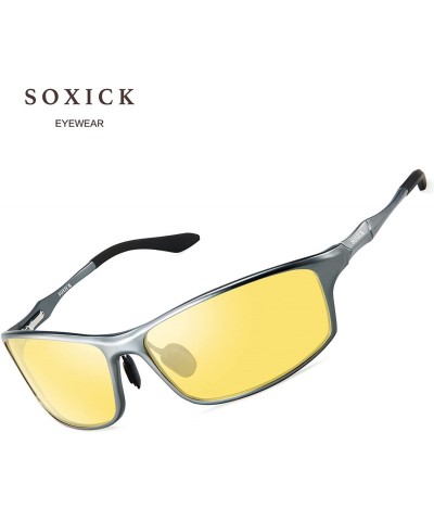 Round Night Driving Glasses HD Polarized Glasses Men's Fashion Women's Sunglasses Gift - Gray-silver 2 - CZ194DWCRD5 $61.30