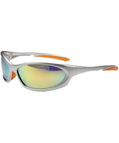 Sport Polarized Sport Wrap JMPS27 Sunglasses with TR90 Frame UV400 Active Fit - Silver Fire - CI11GSPA1TH $24.05