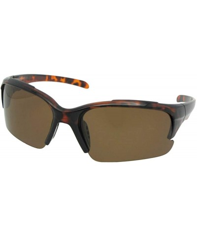 Rimless Polarized Sunglasses Semi Rimless 1.1mm Lens PSR47 - Tortoise Frame-polarized Brown Lenses - CB180SDNZTR $28.31