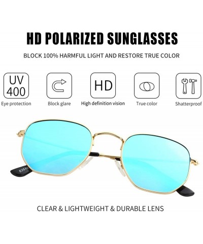 Wayfarer Small Round Polarized Sunglasses for Men Women Mirrored Lens Classic Circle Sun Glasses - CX19202E0IL $27.87