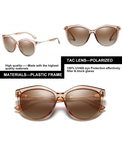 Sport Women's Shades Polarized Sunglasses for Women UV Protection Eyewear Transparent Frame - CO18E682K34 $25.33