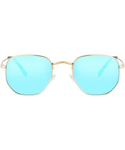 Wayfarer Small Round Polarized Sunglasses for Men Women Mirrored Lens Classic Circle Sun Glasses - CX19202E0IL $27.87
