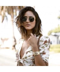 Wayfarer Small Round Polarized Sunglasses for Men Women Mirrored Lens Classic Circle Sun Glasses - CX19202E0IL $27.87