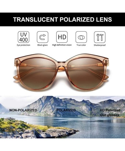 Sport Women's Shades Polarized Sunglasses for Women UV Protection Eyewear Transparent Frame - CO18E682K34 $11.82