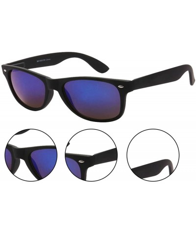 Wayfarer Modern Horn Rimmed Sunglasses - Blue - CI12O5LAN1V $11.87