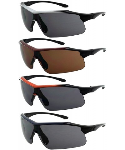 Oversized Premium Sports Wrap Sunglasses with Solid Lens 570089MT/SD - Metallic Orange-black - C412N2SMJCI $10.40
