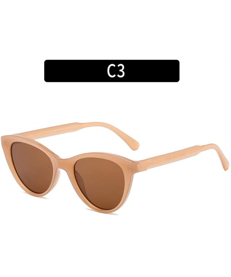 Cat Eye Cat's Eyes Sunglasses Personalized Concave Sunglasses - C3-champagne Box Tea Slices - CW1999K596Q $40.73