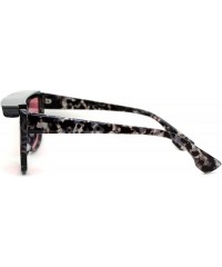Square Flat Top Mob Plastic Top Visor Sunglasses - Black Tortoise Solid Pink - CU1959QDSIR $15.11