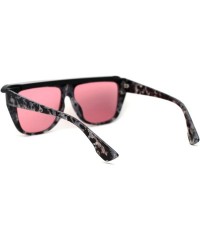 Square Flat Top Mob Plastic Top Visor Sunglasses - Black Tortoise Solid Pink - CU1959QDSIR $15.11