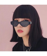 Aviator Cat Eye Sunglasses Women Fashion Brand Designer Rectangle Sun Glasses Ladies C1 - C3 - CM18Y2NYQ4Y $10.78