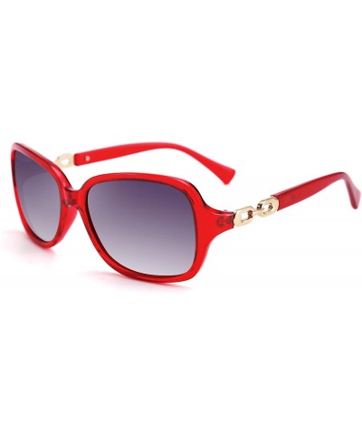 Oval Vintage Womens Polarized Sunglasses 100% UV400 Outdoor Street Fashion Sunglasses B2526 - Wine Red - CB193ICRQNK $27.51