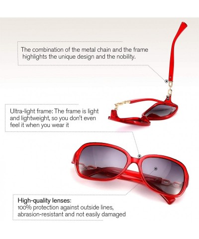 Oval Vintage Womens Polarized Sunglasses 100% UV400 Outdoor Street Fashion Sunglasses B2526 - Wine Red - CB193ICRQNK $13.01