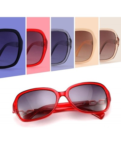 Oval Vintage Womens Polarized Sunglasses 100% UV400 Outdoor Street Fashion Sunglasses B2526 - Wine Red - CB193ICRQNK $13.01