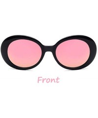 Oval Oval Street Snap Sunglasses for Women - Black-silverpink - CO1960I8UNK $9.84