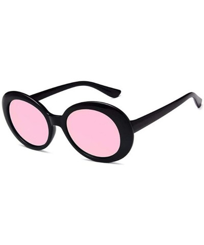 Oval Oval Street Snap Sunglasses for Women - Black-silverpink - CO1960I8UNK $9.84