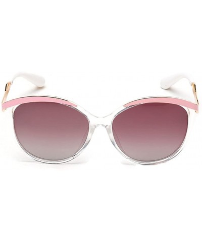 Oval Young Lady Sunglasses Top Fashion Frame Cateye Lens Light Weight Eye wear - Pink/Pink - CY11ZBUGS6L $34.97