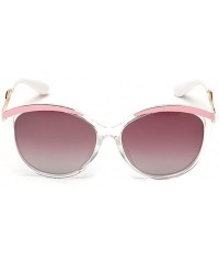 Oval Young Lady Sunglasses Top Fashion Frame Cateye Lens Light Weight Eye wear - Pink/Pink - CY11ZBUGS6L $22.54