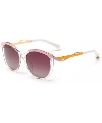 Oval Young Lady Sunglasses Top Fashion Frame Cateye Lens Light Weight Eye wear - Pink/Pink - CY11ZBUGS6L $22.54