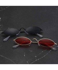 Oval Classic Metal Small Glasses Designer Brand Trend Sunglasses Women Sexy Adult Eyeglasses - Gold-yellow - C4197A22EXN $21.32