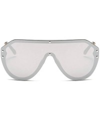 Oversized New One Piece Rimless Transparent pilot Sunglasses for Women Tinted Candy Colored Glasses UV400 Shades - CX18LD4MH3...