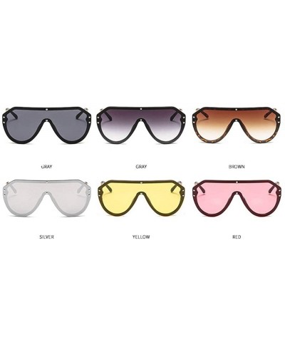 Oversized New One Piece Rimless Transparent pilot Sunglasses for Women Tinted Candy Colored Glasses UV400 Shades - CX18LD4MH3...