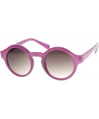 Round Women's Bright Pastel Color Retro Horn Rimmed Round Sunglasses 47mm - Purple / Lavender - CD12I21S061 $10.40