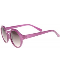 Round Women's Bright Pastel Color Retro Horn Rimmed Round Sunglasses 47mm - Purple / Lavender - CD12I21S061 $10.40