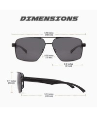 Rectangular Al-Mg Alloy Pilot Polarized Sunglasses for Men Vintage Rectangle UV400 Protection 2019 Trendy MOS05 - CD18XG93L94...