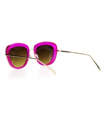 Square Womens Double Frame Gel Glitter Plastic Butterfly Sunglasses - Fuchsia - CR12G7GVTOX $13.87