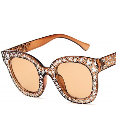 Round Black Gray Women Sunglasses Vintage Cat Eye Sun Glasses Star Fashion Mirror Shades - C1black - CF197Y75HQL $19.18