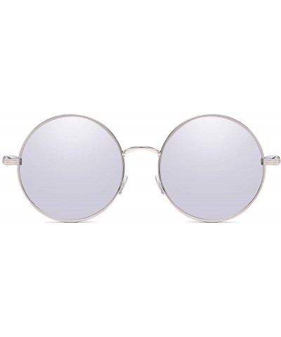 Wrap Ladies Glasses Retro Fashion Sunglasses anti-UV Non-Polarized Glasses - Silver - CK18AGX4EMH $18.54