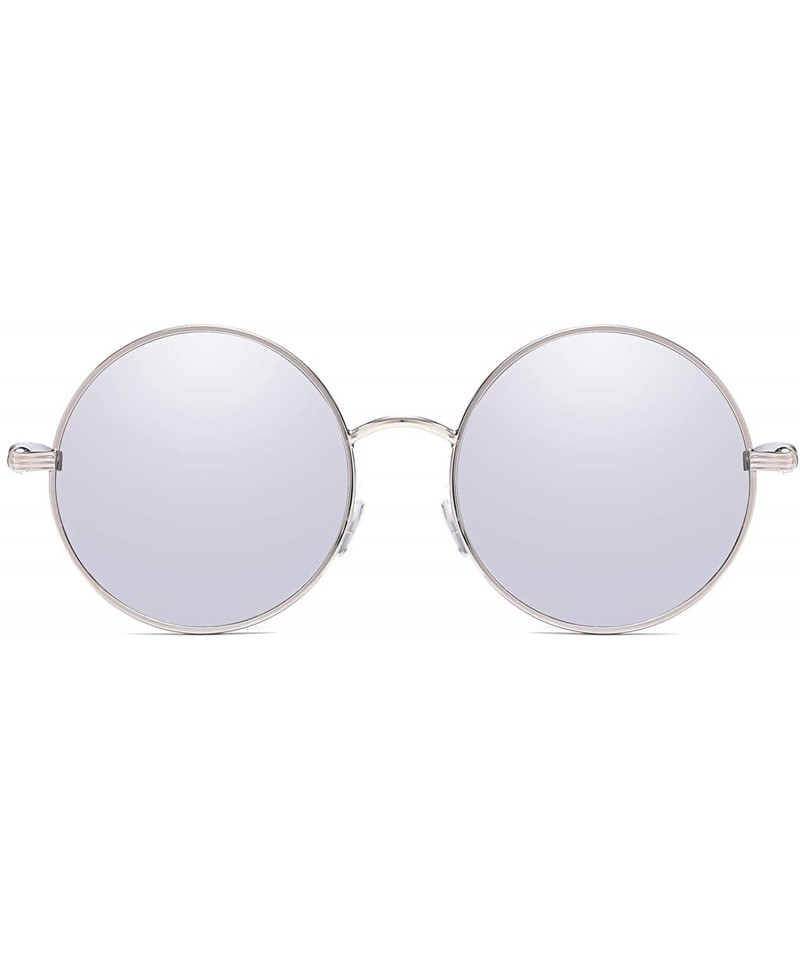 Wrap Ladies Glasses Retro Fashion Sunglasses anti-UV Non-Polarized Glasses - Silver - CK18AGX4EMH $18.54