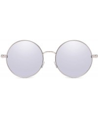Wrap Ladies Glasses Retro Fashion Sunglasses anti-UV Non-Polarized Glasses - Silver - CK18AGX4EMH $17.80