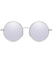 Wrap Ladies Glasses Retro Fashion Sunglasses anti-UV Non-Polarized Glasses - Silver - CK18AGX4EMH $18.54