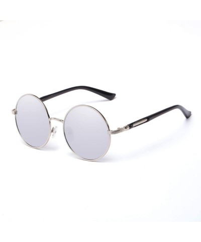 Wrap Ladies Glasses Retro Fashion Sunglasses anti-UV Non-Polarized Glasses - Silver - CK18AGX4EMH $18.54