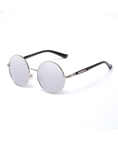 Wrap Ladies Glasses Retro Fashion Sunglasses anti-UV Non-Polarized Glasses - Silver - CK18AGX4EMH $10.49