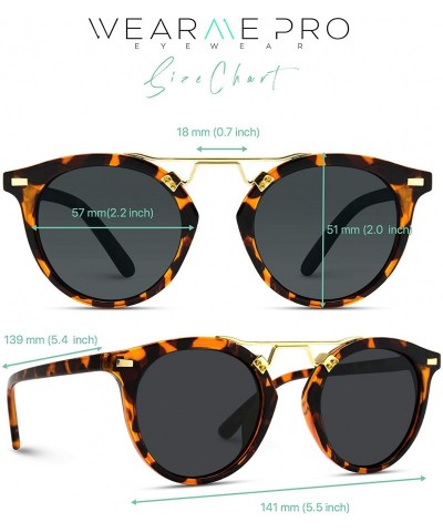 Round Polarized Round Vintage Retro Mirrored Lens Women Metal Frame Sunglasses - C018M624WNN $46.02