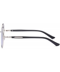 Wrap Ladies Glasses Retro Fashion Sunglasses anti-UV Non-Polarized Glasses - Silver - CK18AGX4EMH $18.54