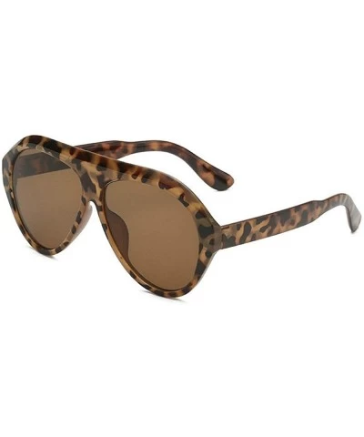 Goggle Ultra light Fashion Big Frame Brand Designer Pilot Sunglasses Vintage Mens Goggle UV400 - Leopard Browm - CZ18U60CQN7 ...