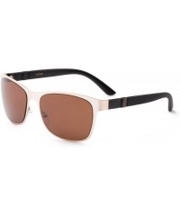 Round "Trooper" Modern Squared Metal Frame with Mirrored Lenses - Brown - CN12MF2XN3N $21.70